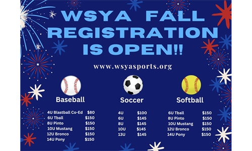 Spring Sports Now open!! 